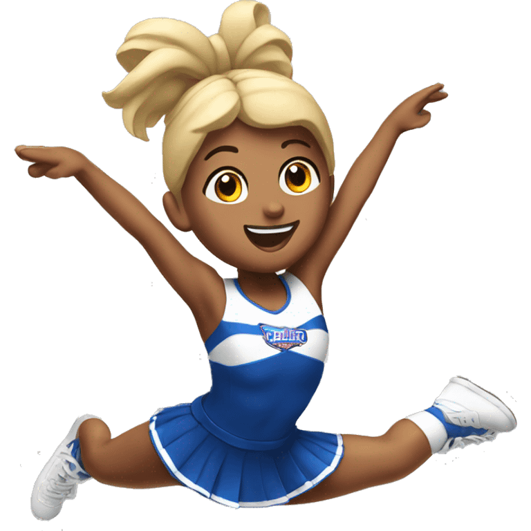 Cheerleader flying with bases underneath  emoji