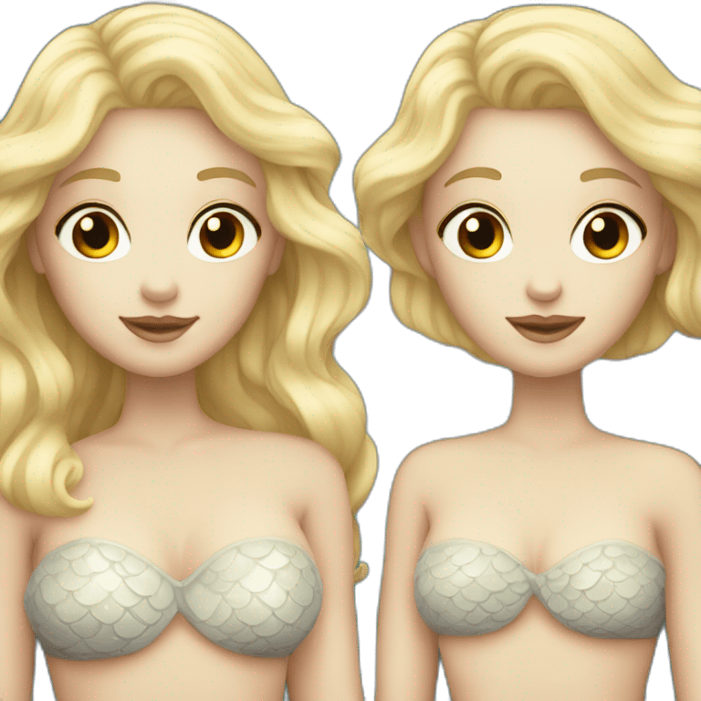 White skin Mermaids with blonde hair  emoji