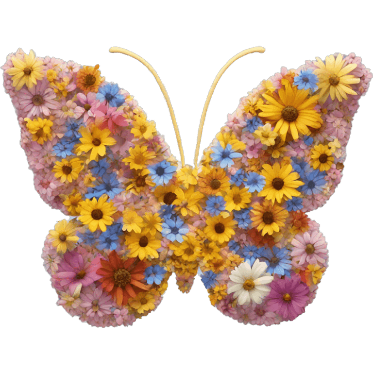 Butterfly made from flowers emoji