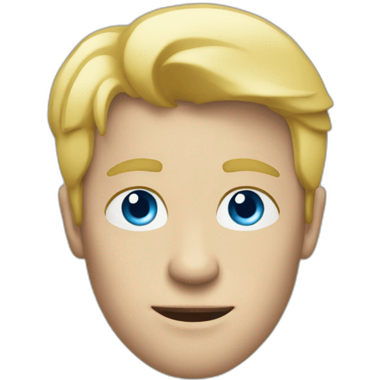 A blond man with blue eyes smoking emoji