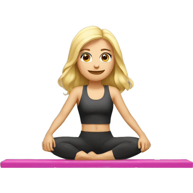 Blonde girl doing Pilates  emoji