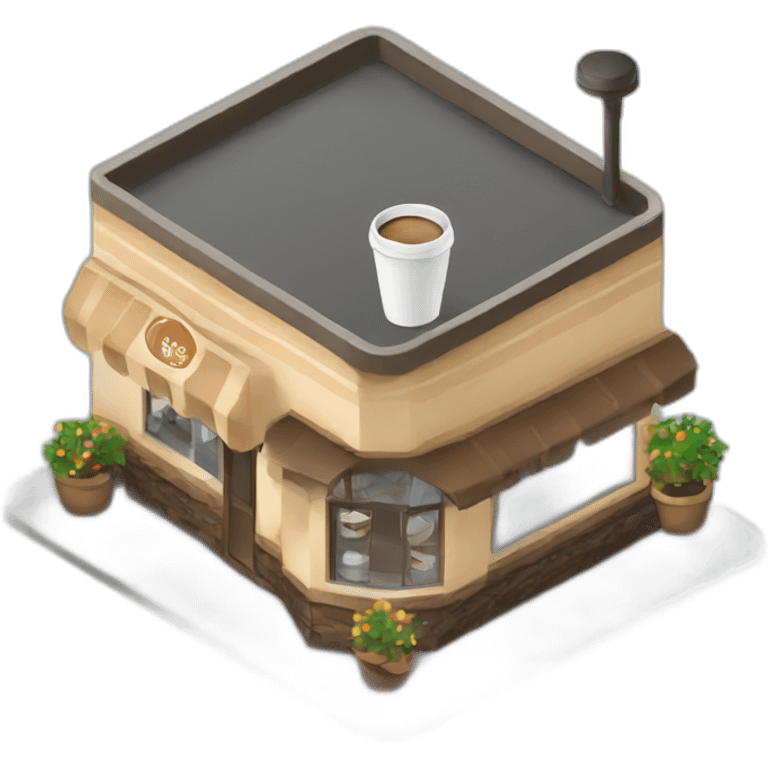 Coffee house isometric emoji