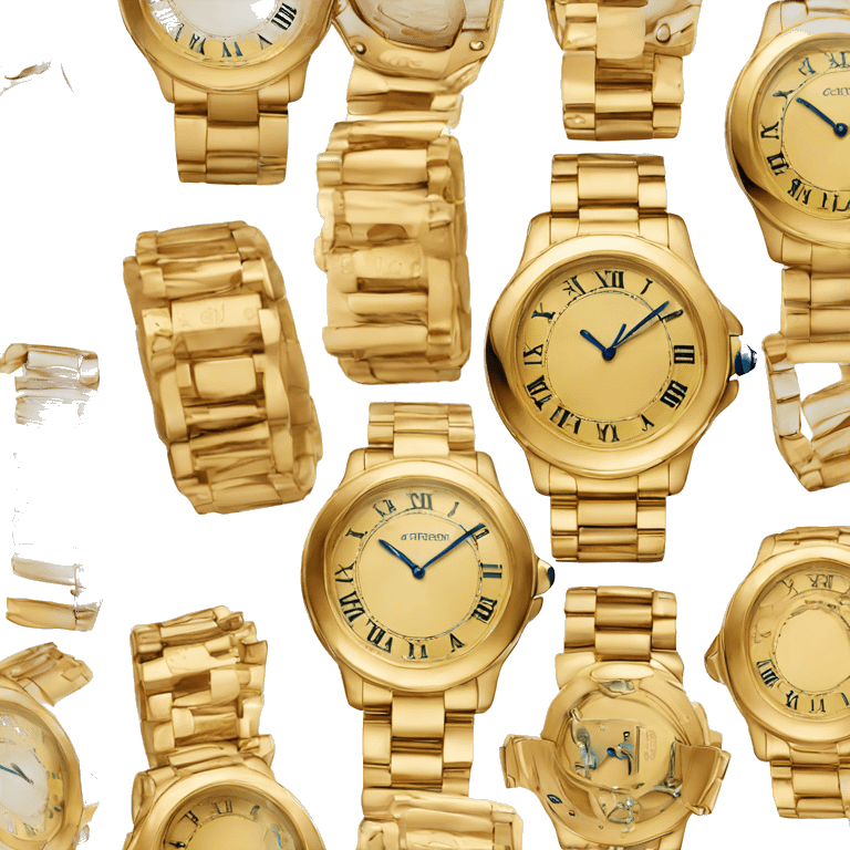 gold cartier watch emoji