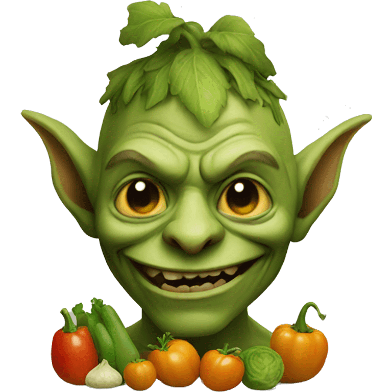 A goblin made out of vegetables emoji