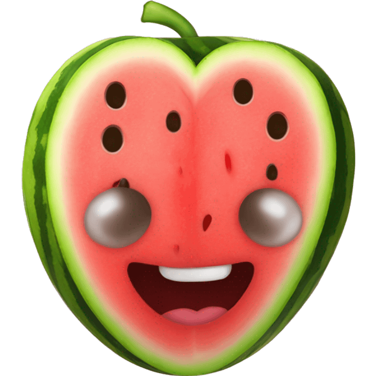 Emoji with hearts in the eyes but with watermelons instead of hearts  emoji