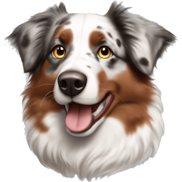 Australian Shepherd Red Merle with blue eyes emoji