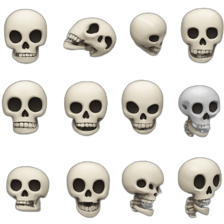 skeleton, bones, horror, alien, invader, robot emoji