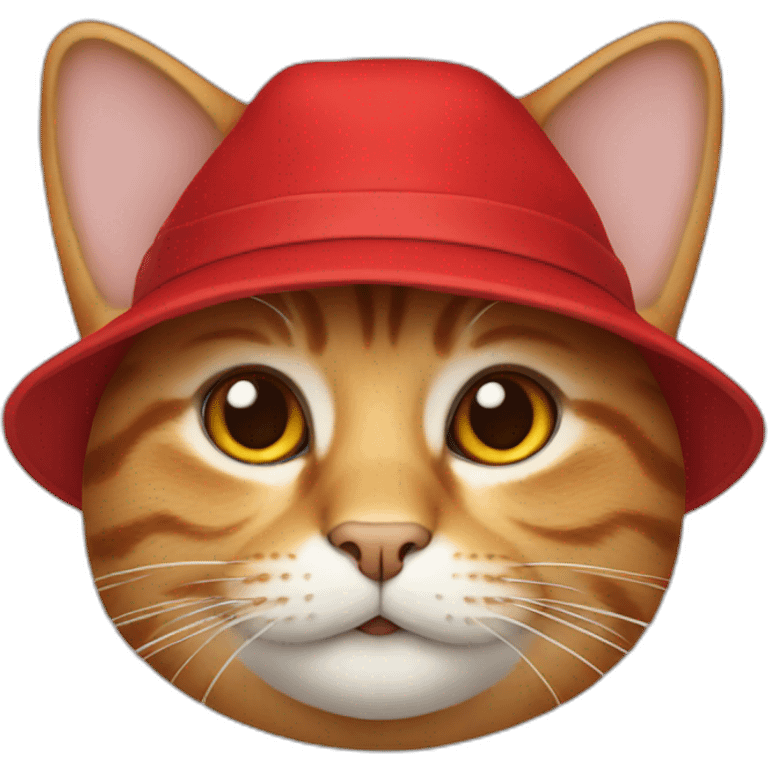 Cat wearing red hat emoji