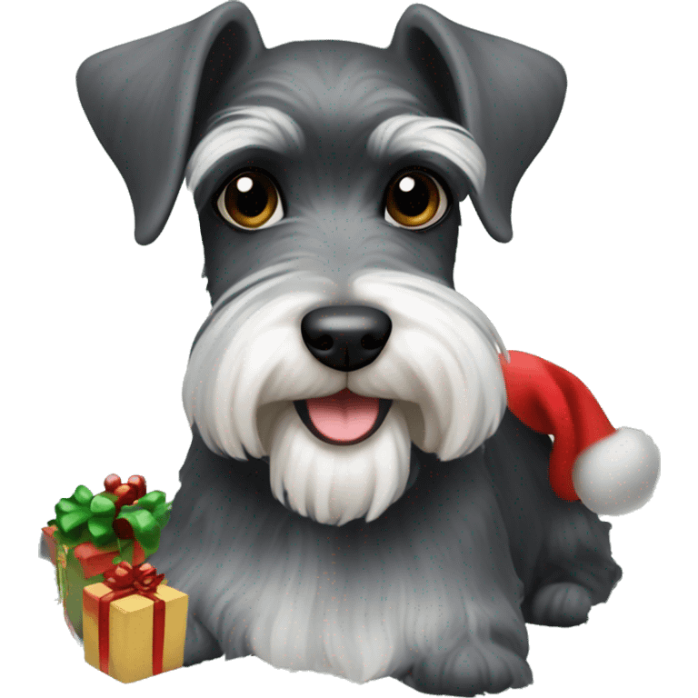 Mini schnauzer at Christmas  emoji