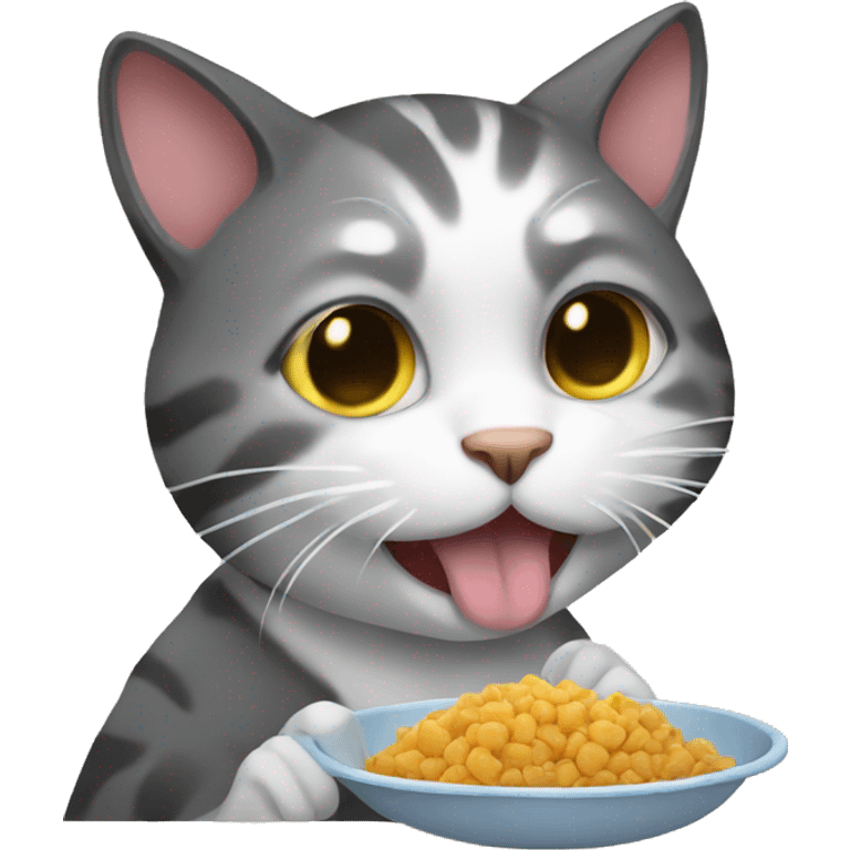 Cat eating food  emoji