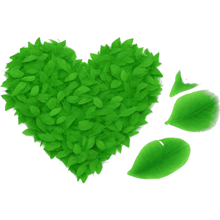 Heart made of green leafs emoji