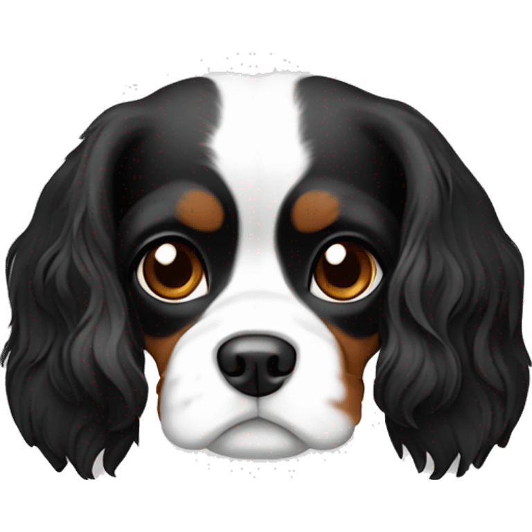 cavalier king charles black and white. No brown emoji