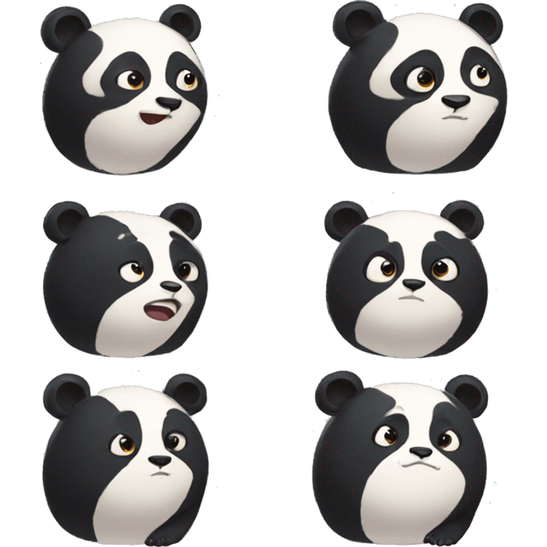 panda mad in a ghibli animated draw emoji