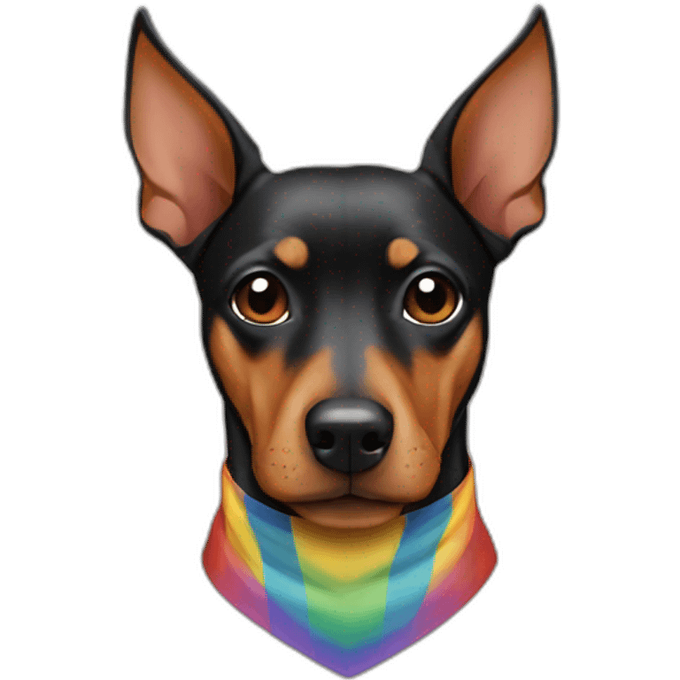 Pinscher bandera arcoiris emoji