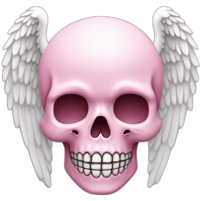 light pink skull with angel halo emoji