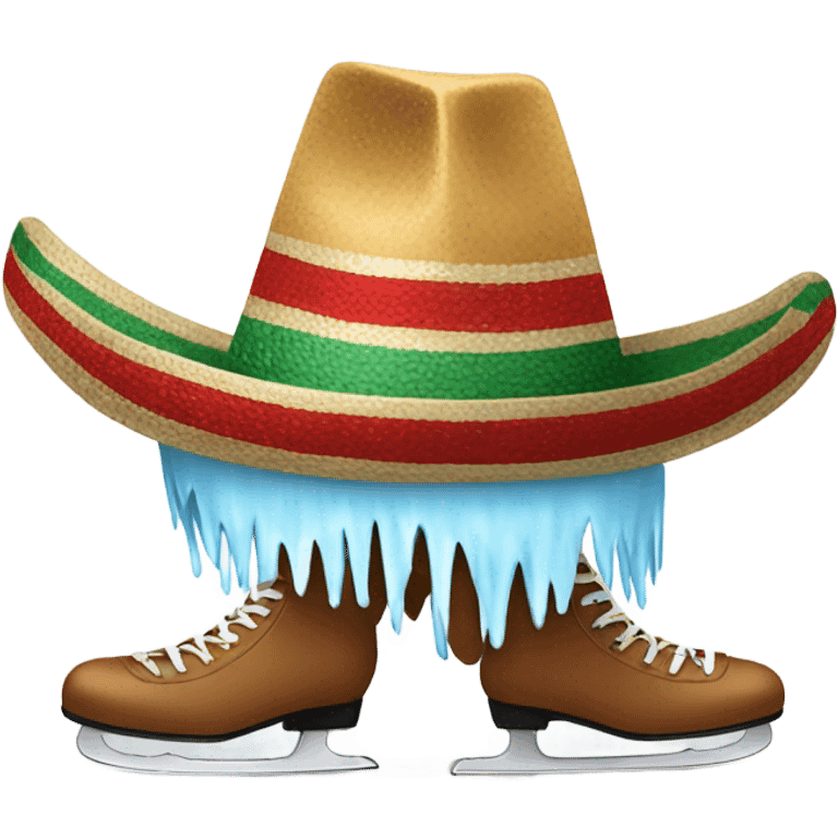 Ice skating Mexican hat emoji