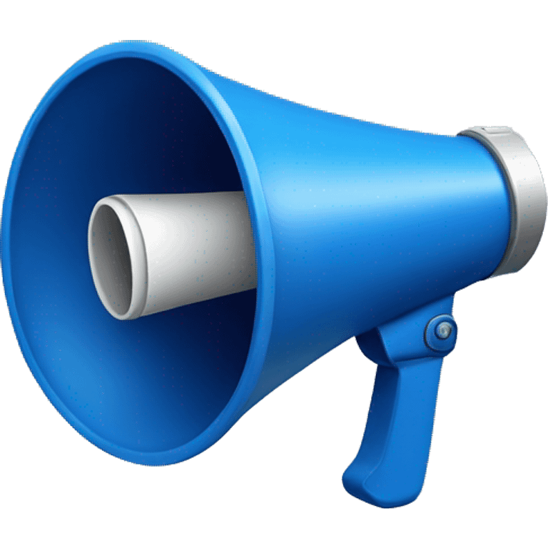 Flat blue megaphone emoji