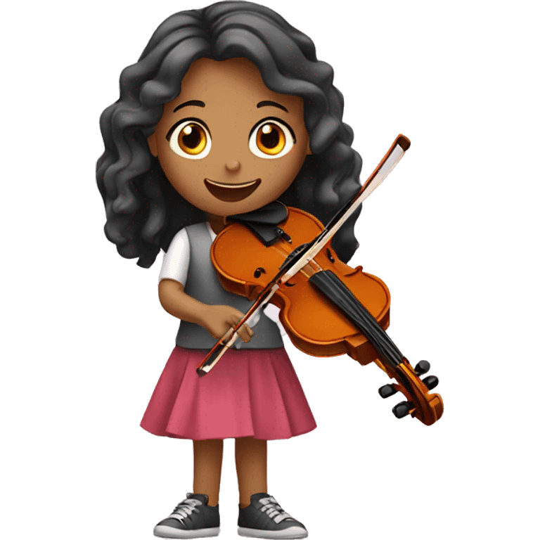 Girl playing violin emoji