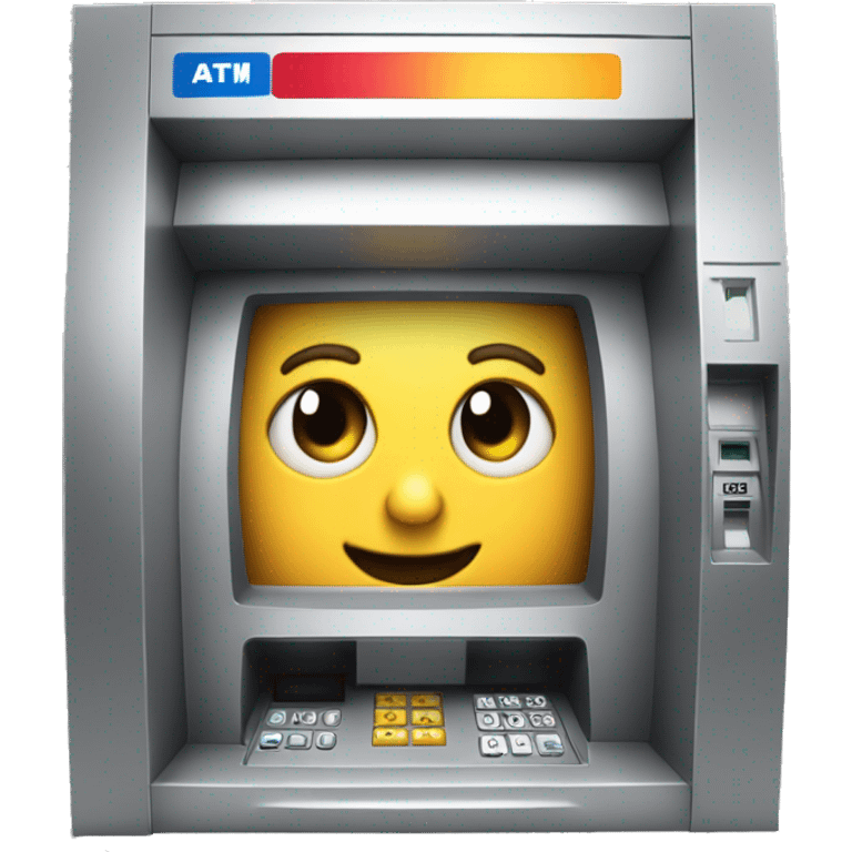 ATM machine + curious face emoji