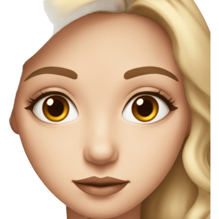 portrait of a girl with fair skin, brown eyes, and a beautiful makeup  emoji