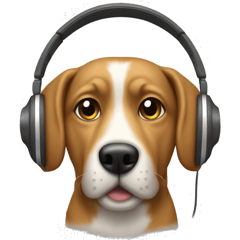 A dog waering headphones  emoji