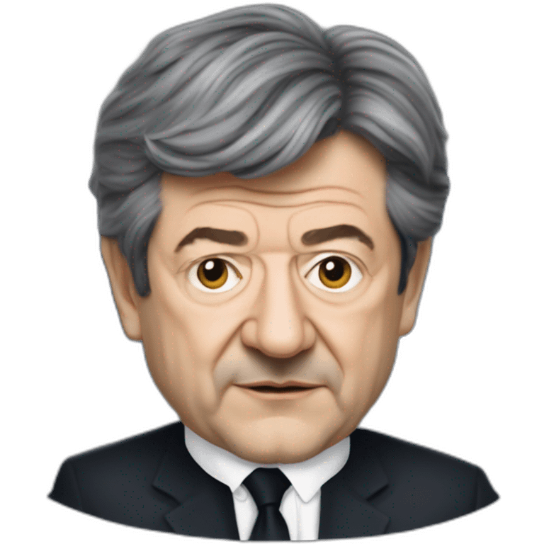 Jean-Luc Mélanchon with a nose like a spaceship emoji