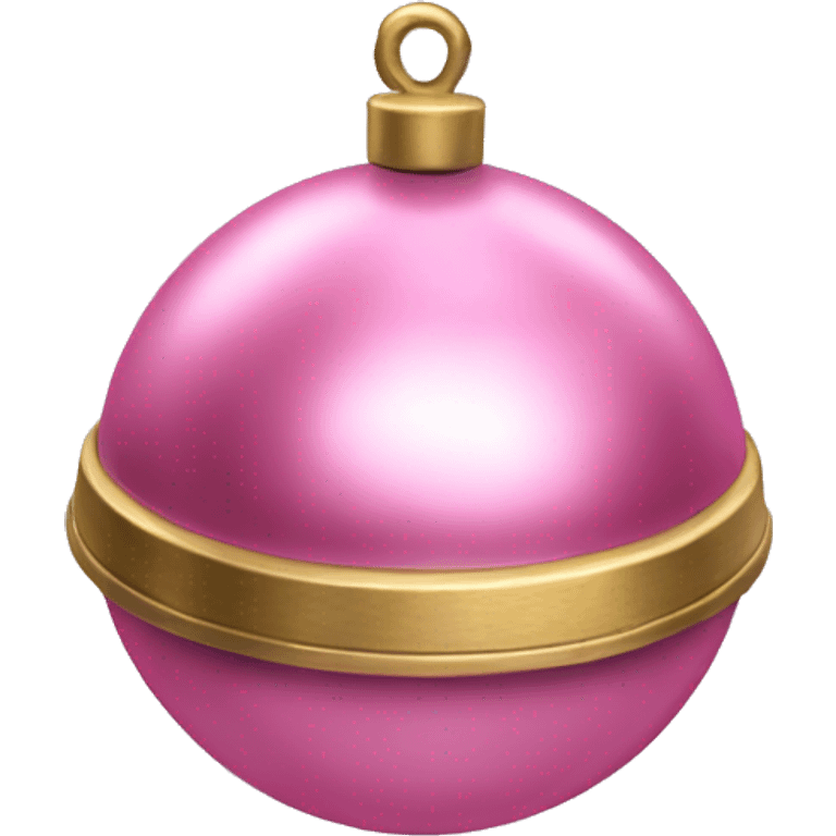 Realistic pink metallic globe sleigh bell. emoji