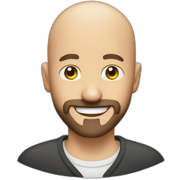 smiling bald man beard pepper emoji