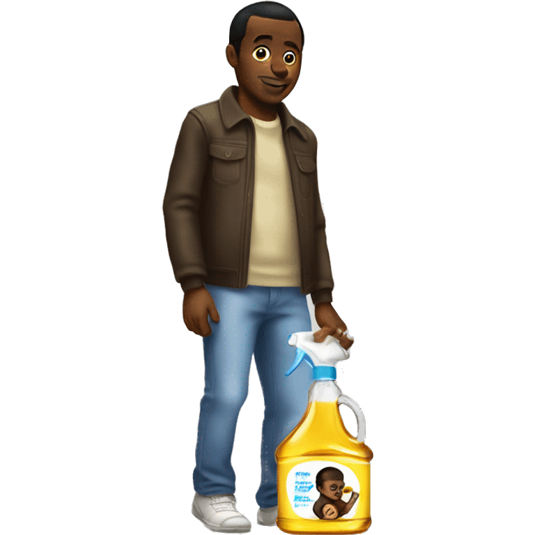 Diddy carrying baby oil with baby oil emoji