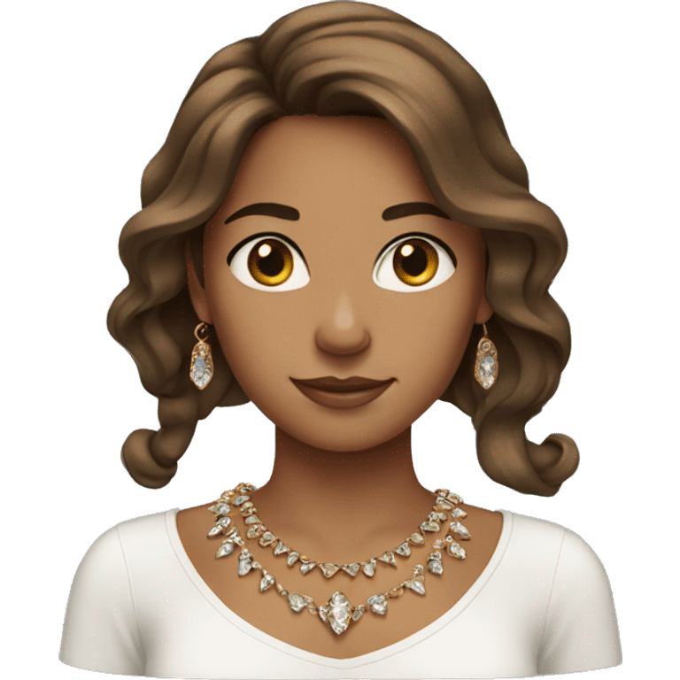 brown haired girl with jewelry emoji