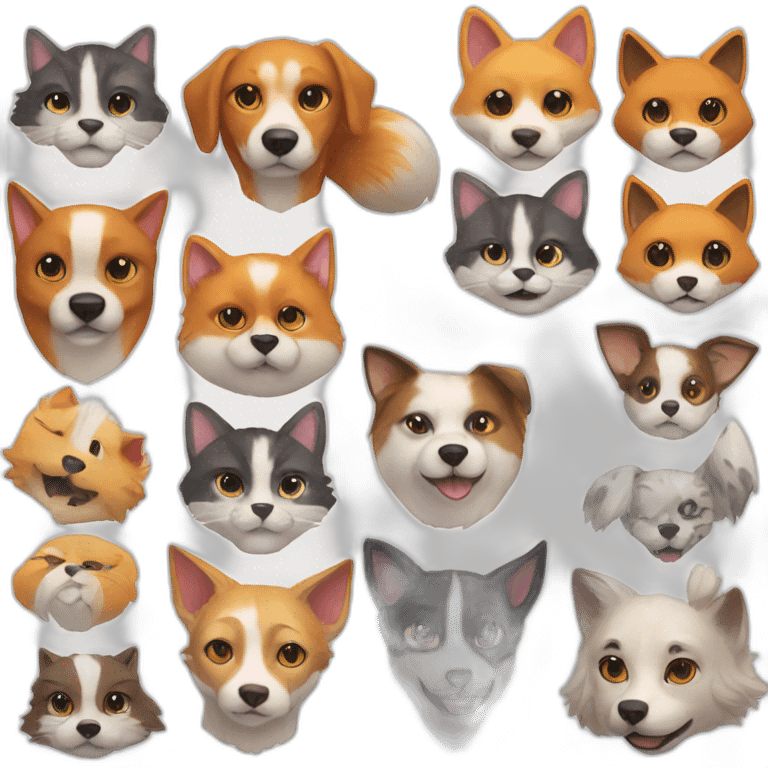 cat dog fox emoji