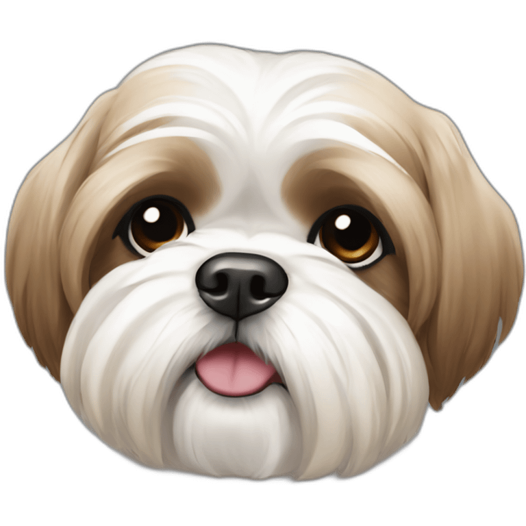 white and tan shih tzu emoji