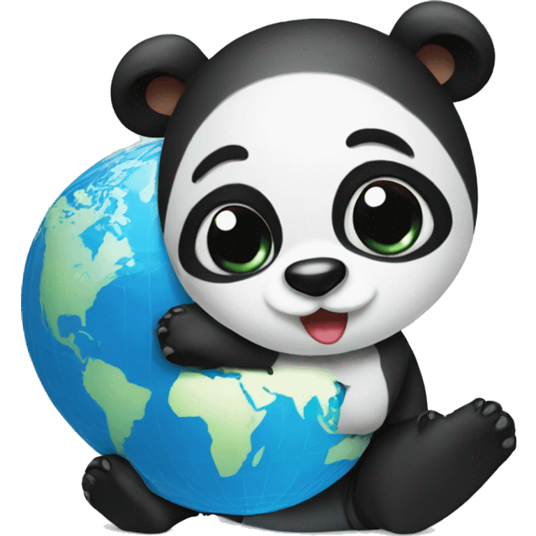 panda with globe emoji