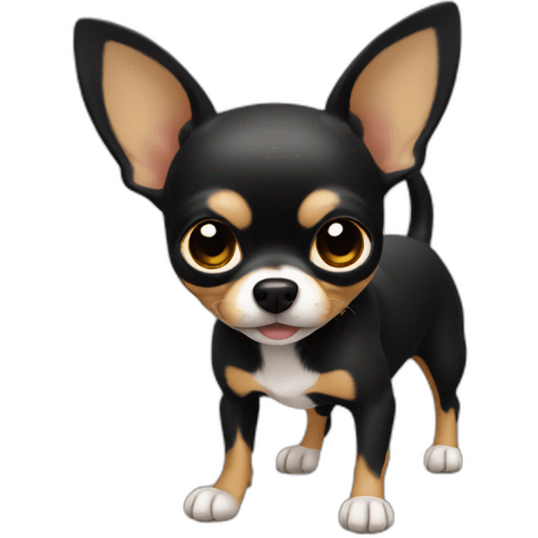 chihuahua negro moviendo rabo emoji