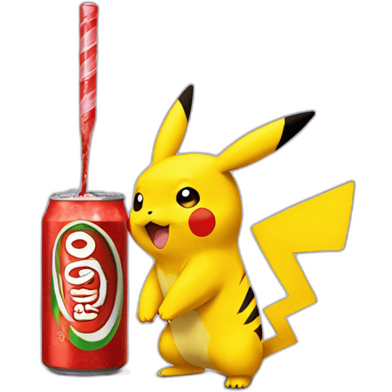 Pikachu qui boit du coca emoji