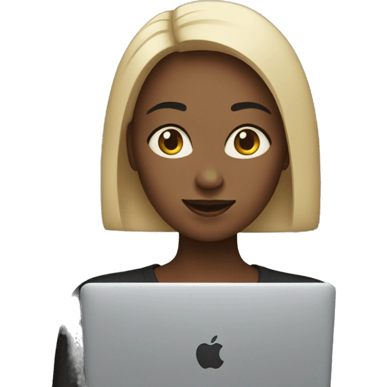 woman with macbook emoji