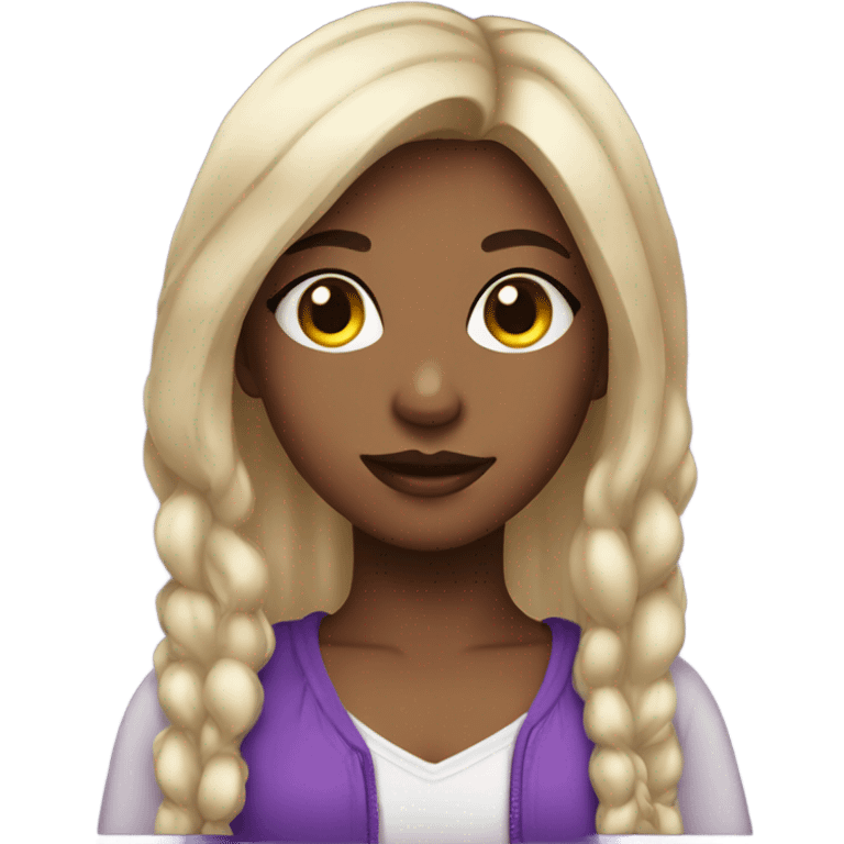 beautiful girl with purple patches emoji