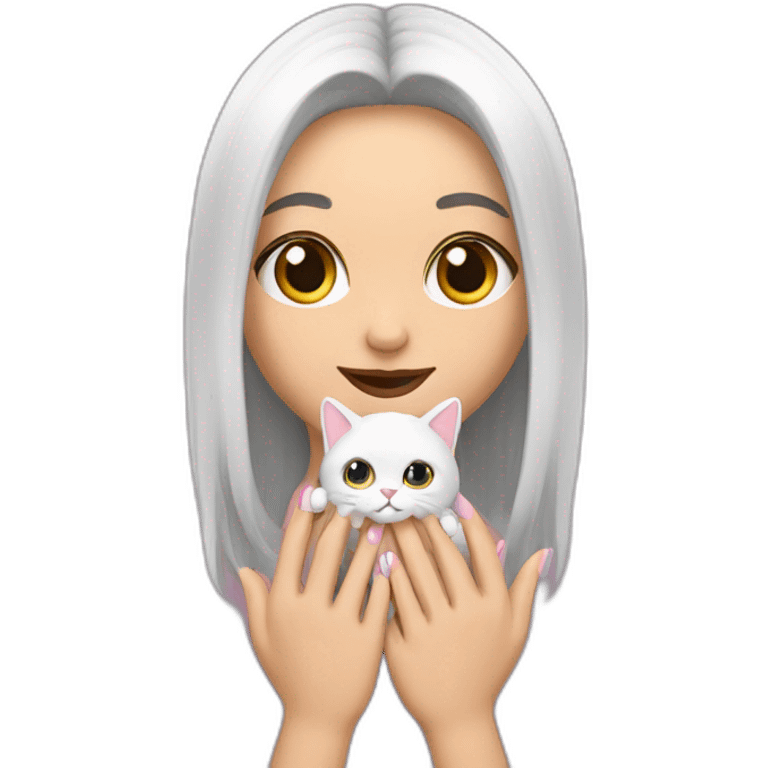 Gatita con uñas largas emoji