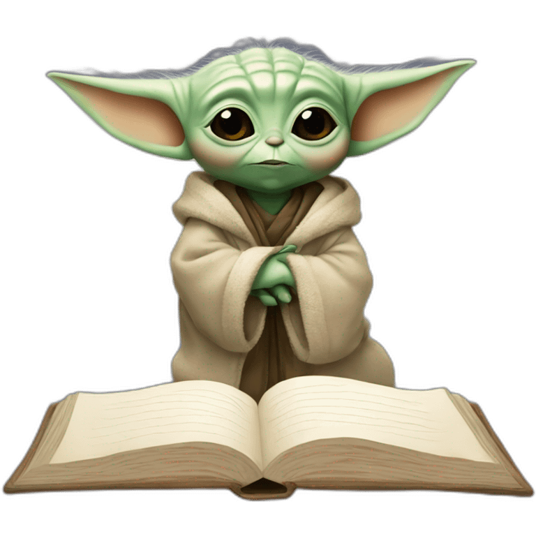 baby yoda haciendo una evaluacion  emoji