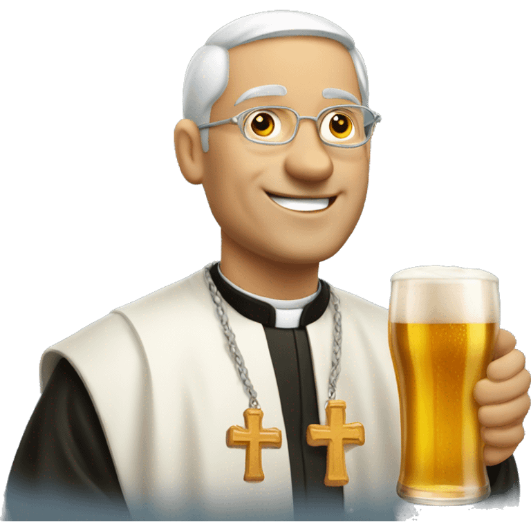 catholic priest drinking a beer emoji