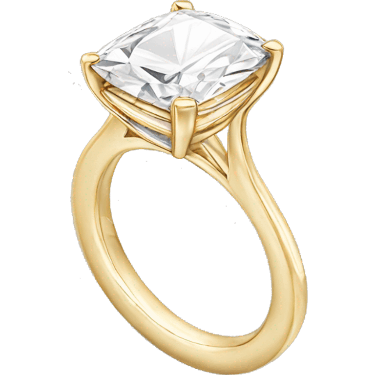 Gold band Elongated Cushion cut diamond ring emoji