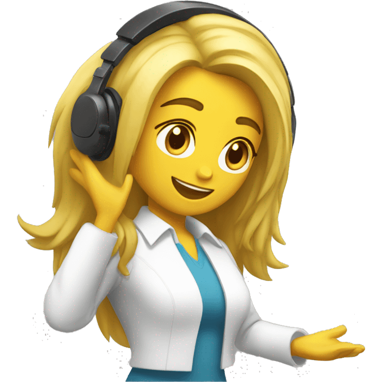 chica hablando por emisora de radio emoji