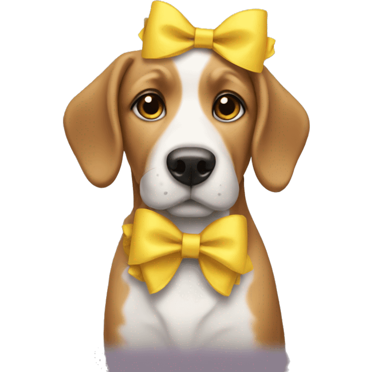 Dog with yellow bow emoji