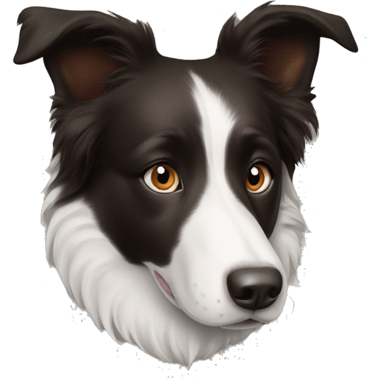 Border collie with one blue eye and one brown eye  emoji