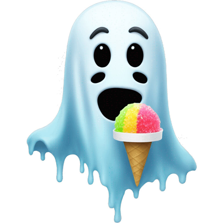 Ghost holding snow cone  emoji