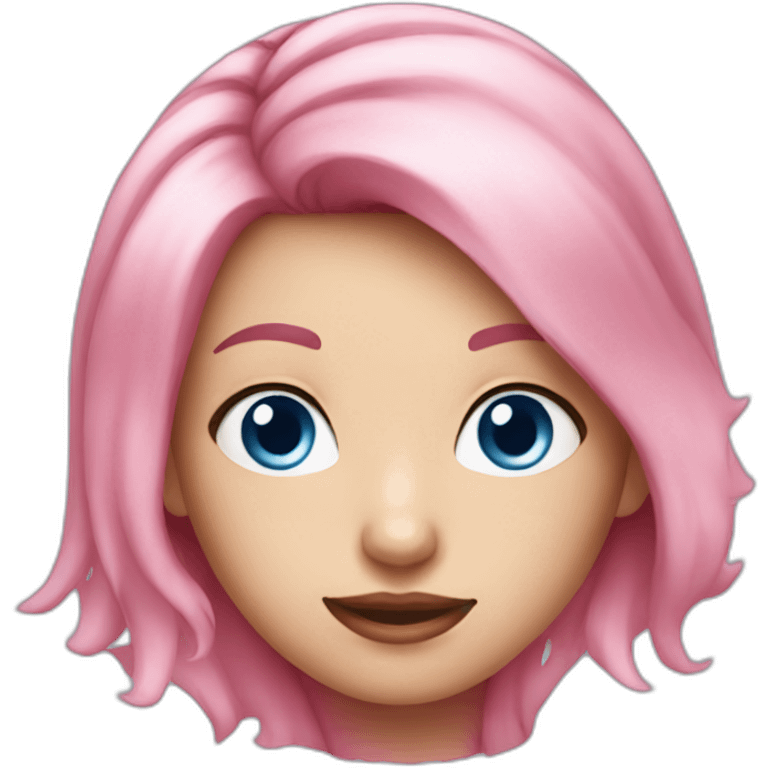 Pink-hair-girl blue-eyes emoji