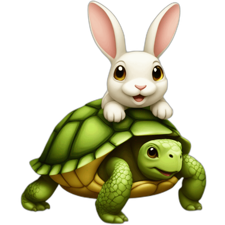 tortue sur lapin emoji