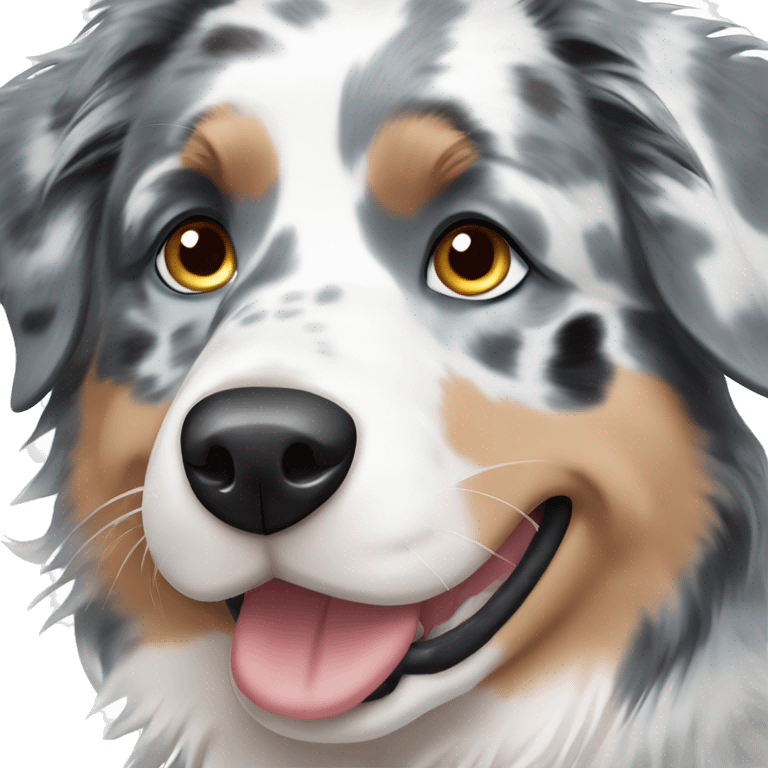 blue merle australian shepherd with blue eyes emoji