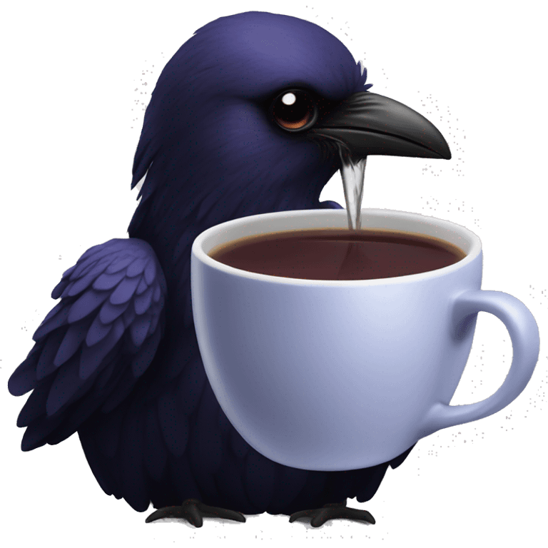 Make a raven sipping tea emoji