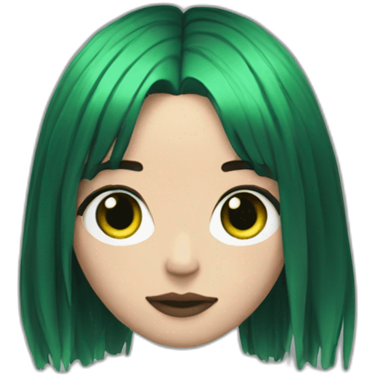 billie eilish green black hair emoji